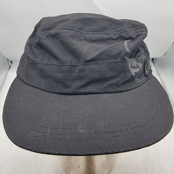 Vans Black Military Style Hat With Skull Graphic L/XL Made In USA Casual - Picture 9 of 9